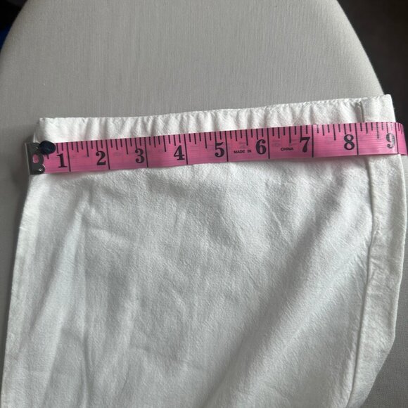 ERIKA White 100% Cotton Capri Ankle Elastic Waist w/ Drawstring Women Size LP - Picture 15 of 15